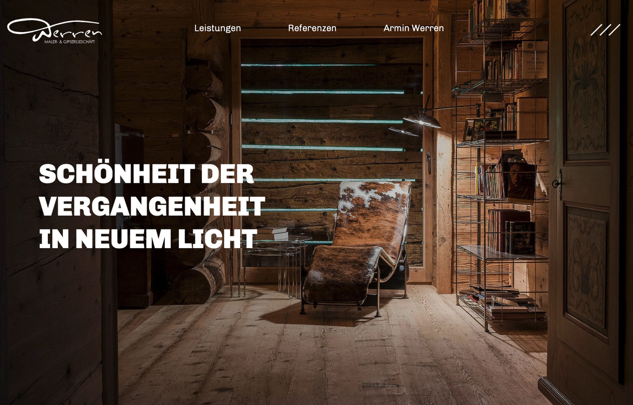 Projektseite Armin Werren AG – moderne Website für Innenraumgestaltung Gstaad